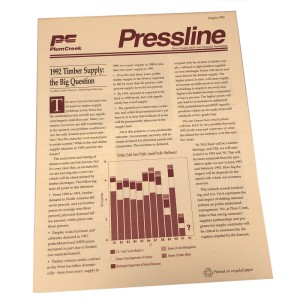 RDD-1121 : PlumCreek Pressline Plywood Newsletter August 1992 at Texas Yard Sale . com