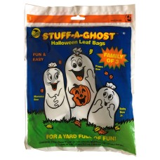 Vintage 90's Set of 3 Stuff-A-Ghost Halloween Leaf Bags - New - Sealed