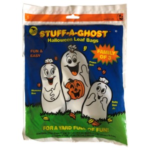 RDD-1137 : Vintage 90's Set of 3 Stuff-A-Ghost Halloween Leaf Bags - New - Sealed at Texas Yard Sale . com