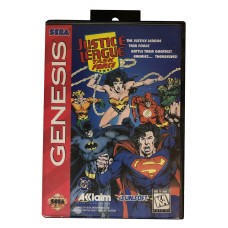 Sega Genesis Justice League Task Force Video Game Cartridge and Box