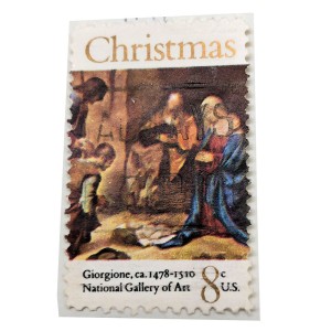 RDD-1127 : Adoration of the Shepherds - By Giorgione Collectible Postage Stamp at Texas Yard Sale . com