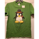 Port & Company Green Thanksgiving Penguin Pilgrim Tshirt