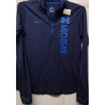 Michigan Blue Pullover Long Sleeve Dri-Fit Athletic Shirt