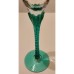 TYD-1392 : Hand Blown Champagne Green Twisted Flute By Cristal D'Arques at Texas Yard Sale . com