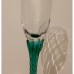 TYD-1392 : Hand Blown Champagne Green Twisted Flute By Cristal D'Arques at Texas Yard Sale . com