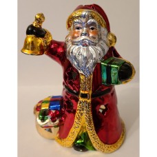 Vintage Ceramic Hand Painted Metallic Santa