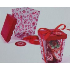 6-Pack of Red Snowflake Cookie Containers with Lids