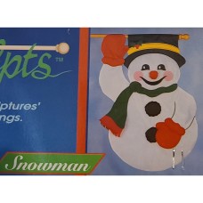 Quilted Snowman Collectible Garden Flag Windsculpt (Flag Only)