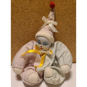 TYD-1343 : Vintage Porcelain Clown Doll at Texas Yard Sale . com