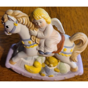 TYD-1346 : Porcelain Rocking Horse Figurine at Texas Yard Sale . com