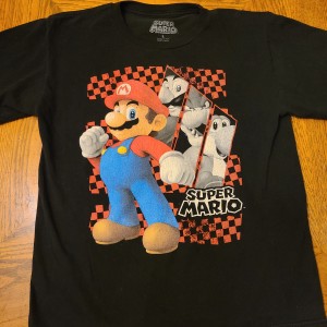 TYD-1412 : Super Mario Black Graphic Tee Shirt at Texas Yard Sale . com