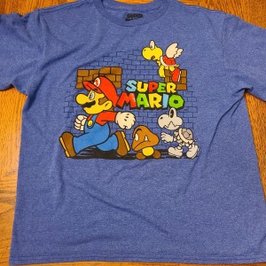 TYD-1413 : Super Mario Blue Graphic Tee Shirt at Texas Yard Sale . com