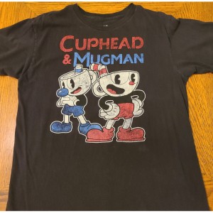 TYD-1424 : Cuphead and Mugman Boys Black T-Shirt at Texas Yard Sale . com