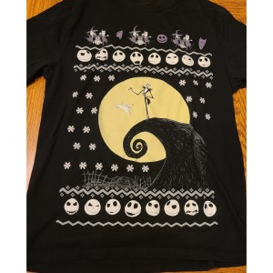 TYD-1435 : Disney Tim Burton’s The Nightmare Before Christmas Black LG Tee Shirt at Texas Yard Sale . com