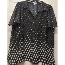 ONLY NECESSITIES Women's Plus Size Black and White Blouse