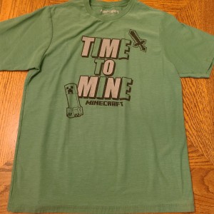 TYD-1453 : Minecraft Time To Mine Youth Green Gaming T-Shirt at Texas Yard Sale . com